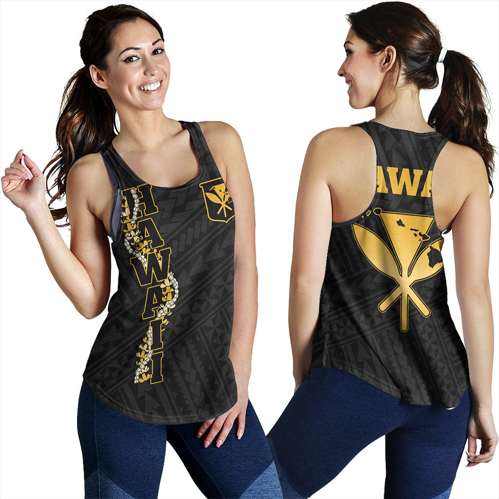 Hawaii Women Tank Kanaka Maoli Floral Puakenikeni Lei