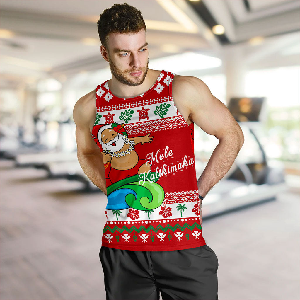 Hawaii Tank Top Santa Claus Ho Ho Ho Christmas