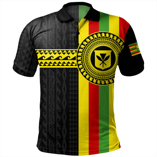 Hawaii Polo Shirt Kanaka Maoli Flag Polynesian