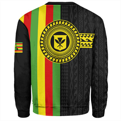 Hawaii Sweatshirt Kanaka Maoli Flag Polynesian