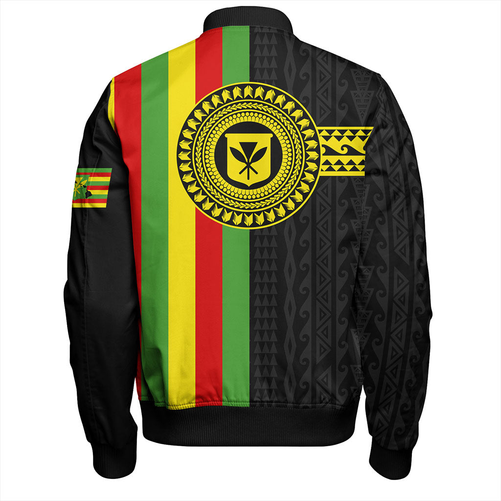 Hawaii Bomber Jacket Kanaka Maoli Flag Polynesian