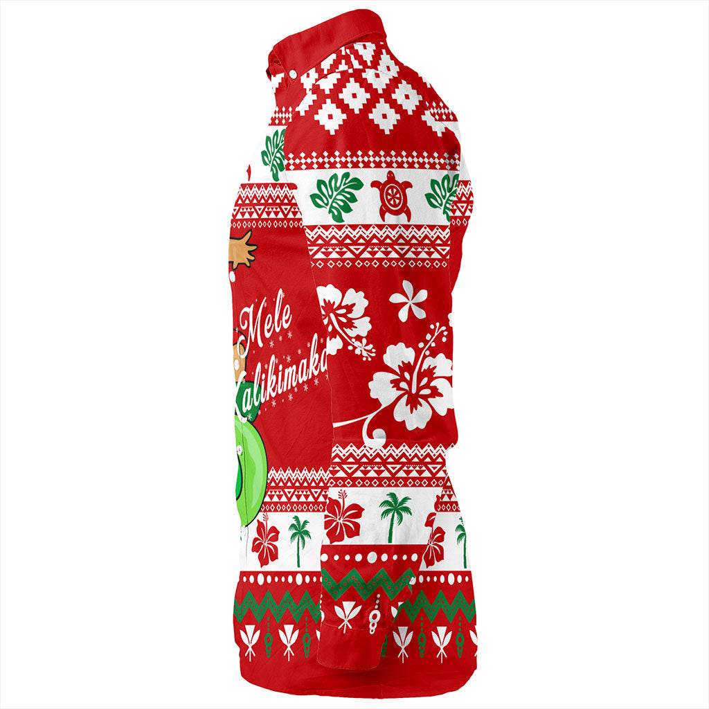 Hawaii Long Sleeve Shirt Santa Claus Ho Ho Ho Christmas