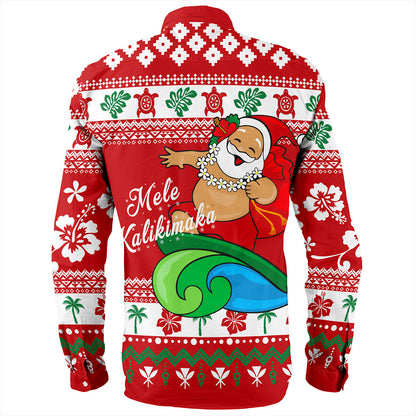 Hawaii Long Sleeve Shirt Santa Claus Ho Ho Ho Christmas