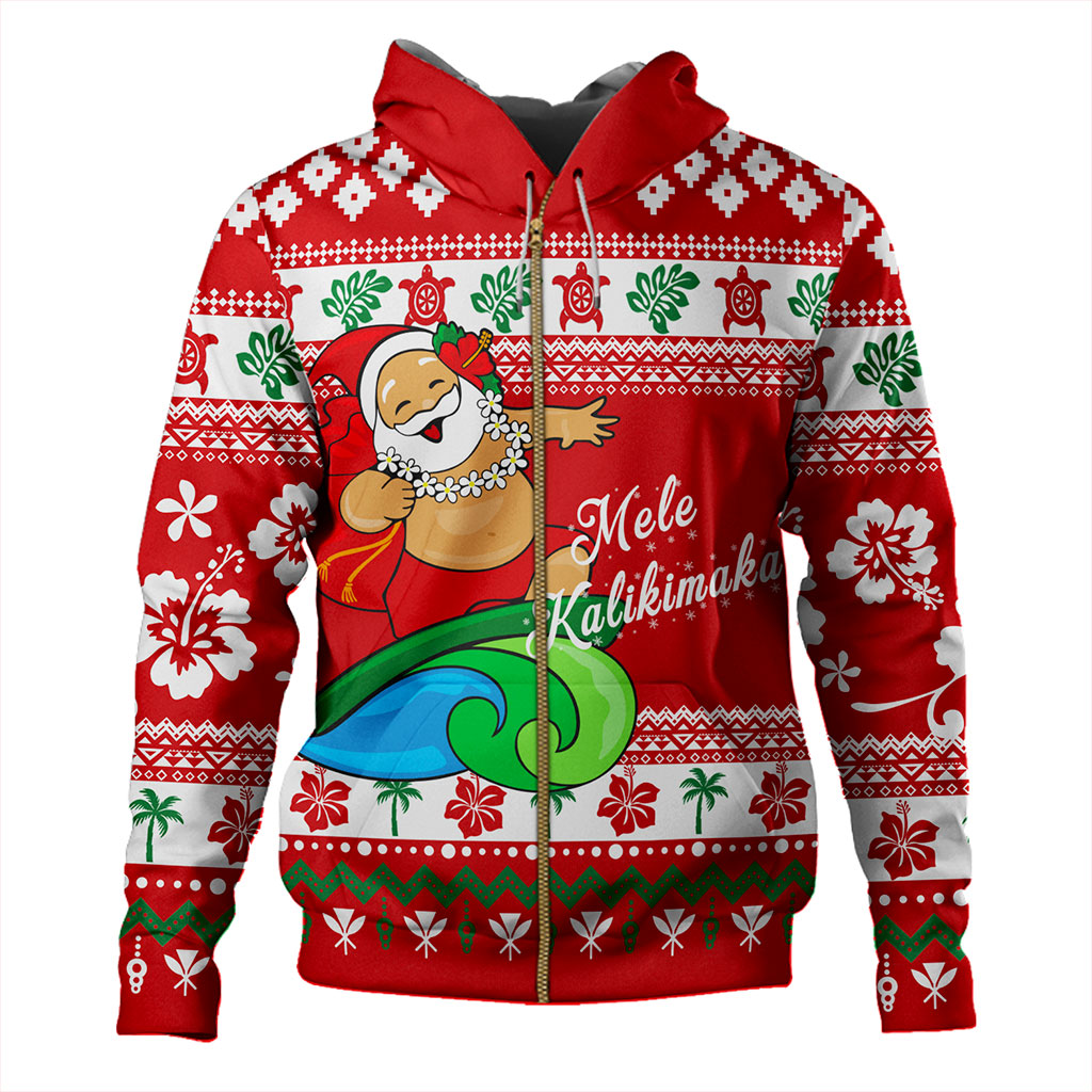 Hawaii Hoodie Santa Claus Ho Ho Ho Christmas