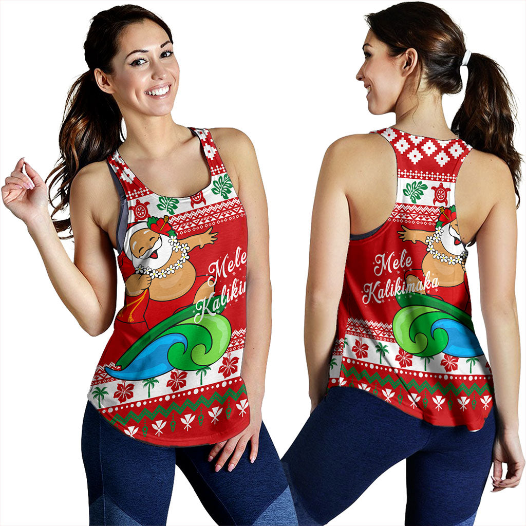 Hawaii Women Tank Santa Claus Ho Ho Ho Christmas