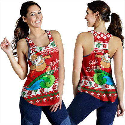Hawaii Women Tank Santa Claus Ho Ho Ho Christmas