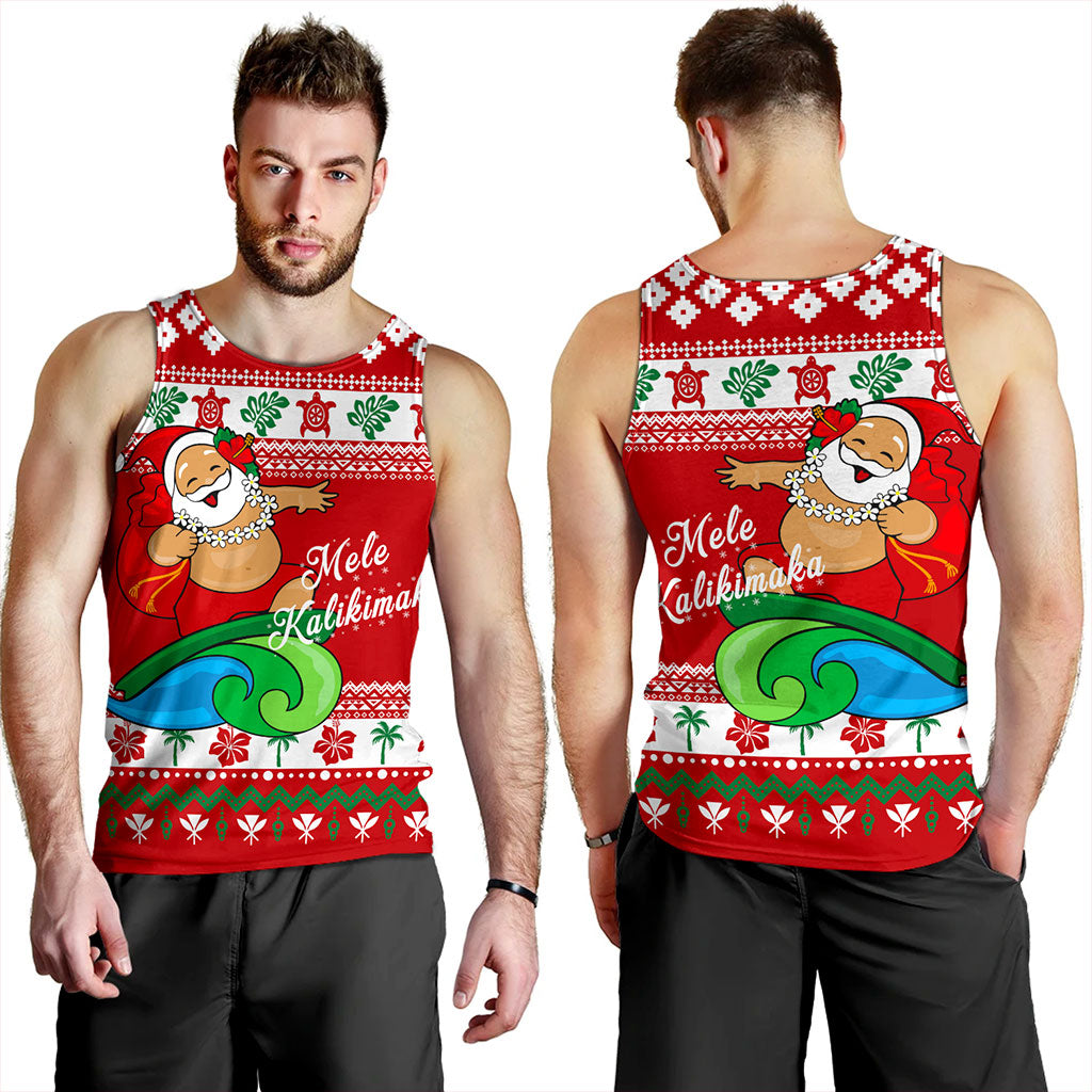 Hawaii Tank Top Santa Claus Ho Ho Ho Christmas