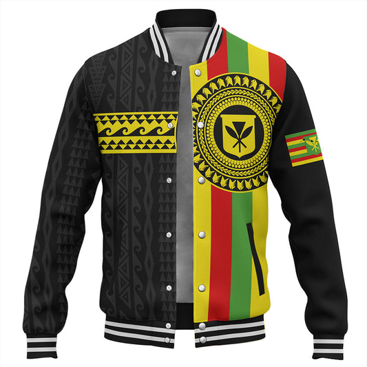Hawaii Baseball Jacket Kanaka Maoli Flag Polynesian