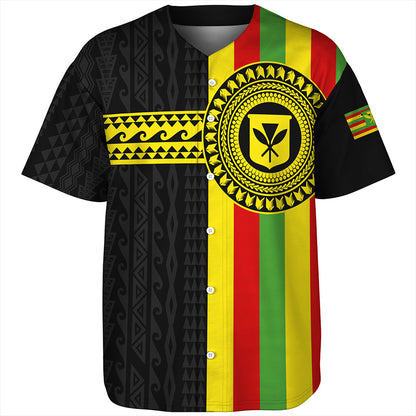 Hawaii Baseball Shirt Kanaka Maoli Flag Polynesian