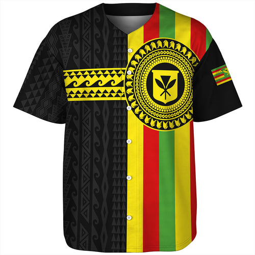 Hawaii Baseball Shirt Kanaka Maoli Flag Polynesian
