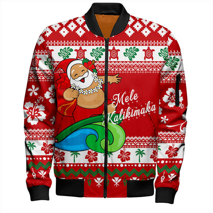 Hawaii Bomber Jacket Santa Claus Ho Ho Ho Christmas