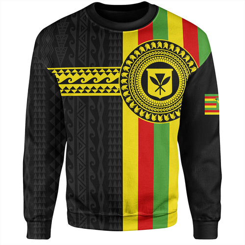 Hawaii Sweatshirt Kanaka Maoli Flag Polynesian