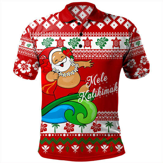 Hawaii Polo Shirt Santa Claus Ho Ho Ho Christmas
