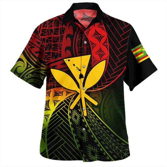 Hawaii Hawaiian Shirt The Map Hawaii Inside Kanaka Maoli Style Reggea