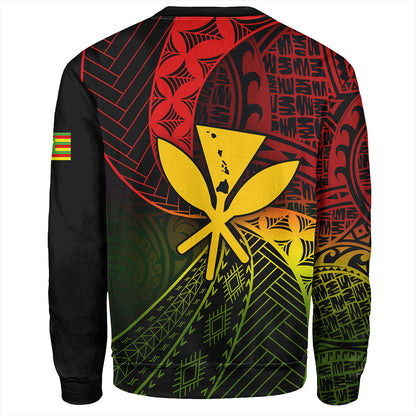 Hawaii Sweatshirt The Map Hawaii Inside Kanaka Maoli Style Reggea