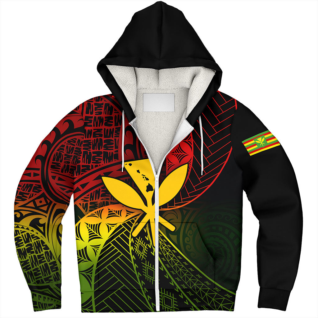 Hawaii Sherpa Hoodie The Map Hawaii Inside Kanaka Maoli Style Reggea