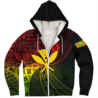 Hawaii Sherpa Hoodie The Map Hawaii Inside Kanaka Maoli Style Reggea