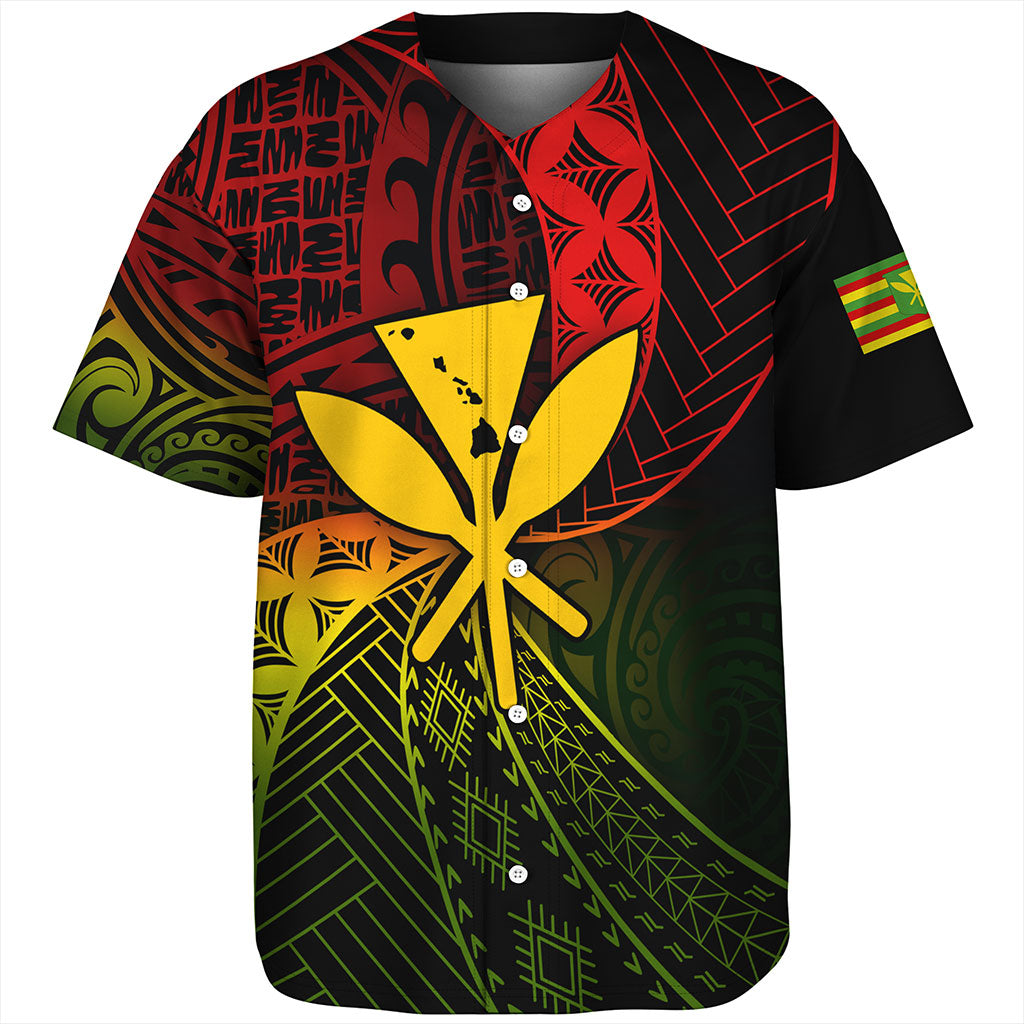 Hawaii Baseball Shirt The Map Hawaii Inside Kanaka Maoli Style Reggea
