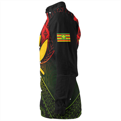 Hawaii Long Sleeve Shirt The Map Hawaii Inside Kanaka Maoli Style Reggea