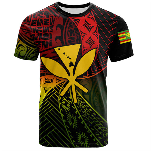 Hawaii T-Shirt The Map Hawaii Inside Kanaka Maoli Style Reggea