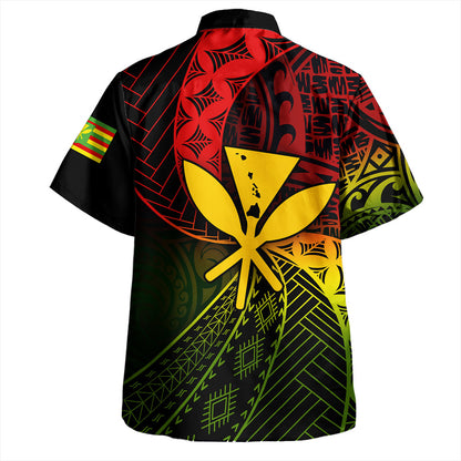 Hawaii Hawaiian Shirt The Map Hawaii Inside Kanaka Maoli Style Reggea