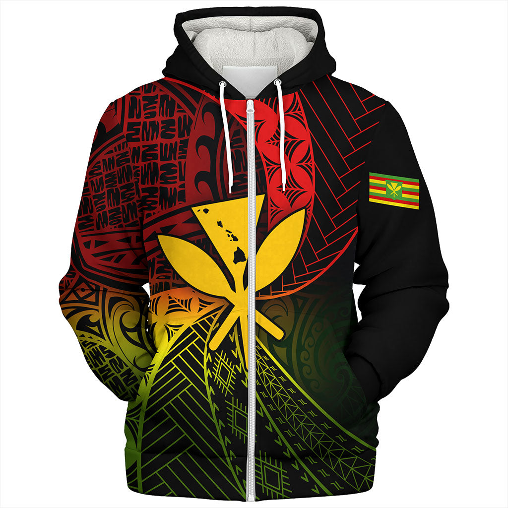 Hawaii Sherpa Hoodie The Map Hawaii Inside Kanaka Maoli Style Reggea