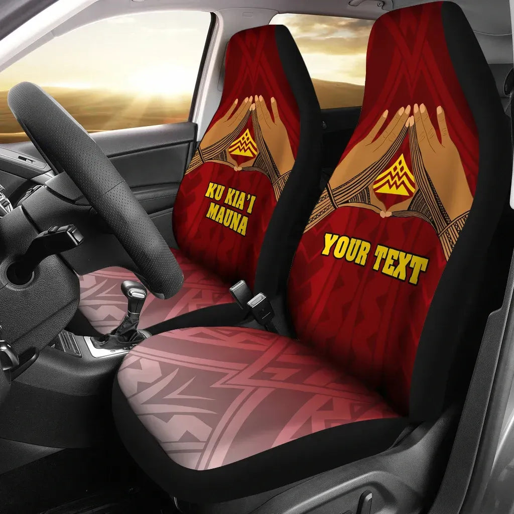 Hawaii Mauna Kea Custom Personalised Car Seat Covers - Hand Sign Symbol
