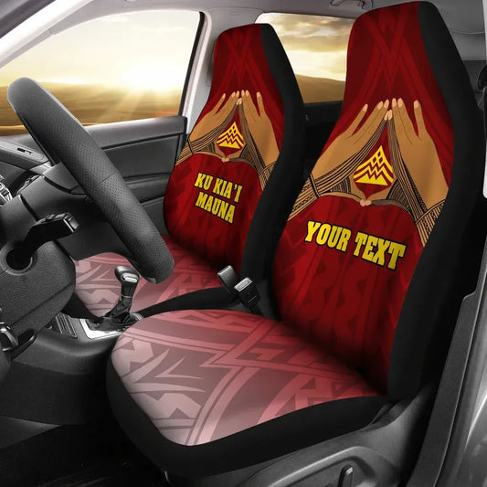 Hawaii Mauna Kea Custom Personalised Car Seat Covers - Hand Sign Symbol
