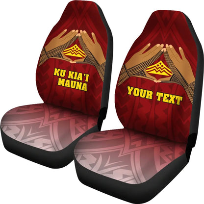 Hawaii Mauna Kea Custom Personalised Car Seat Covers - Hand Sign Symbol