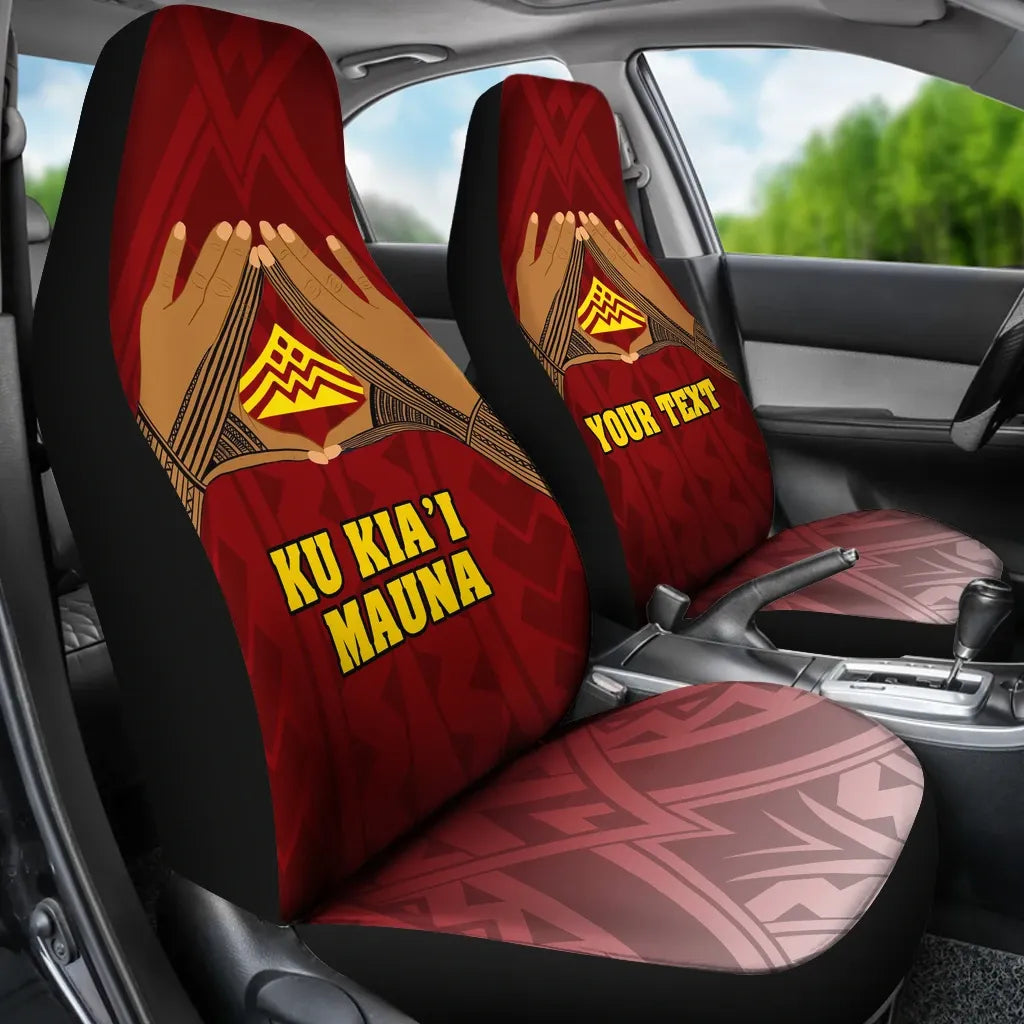 Hawaii Mauna Kea Custom Personalised Car Seat Covers - Hand Sign Symbol