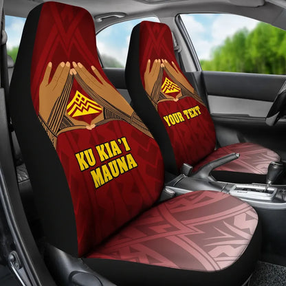 Hawaii Mauna Kea Custom Personalised Car Seat Covers - Hand Sign Symbol