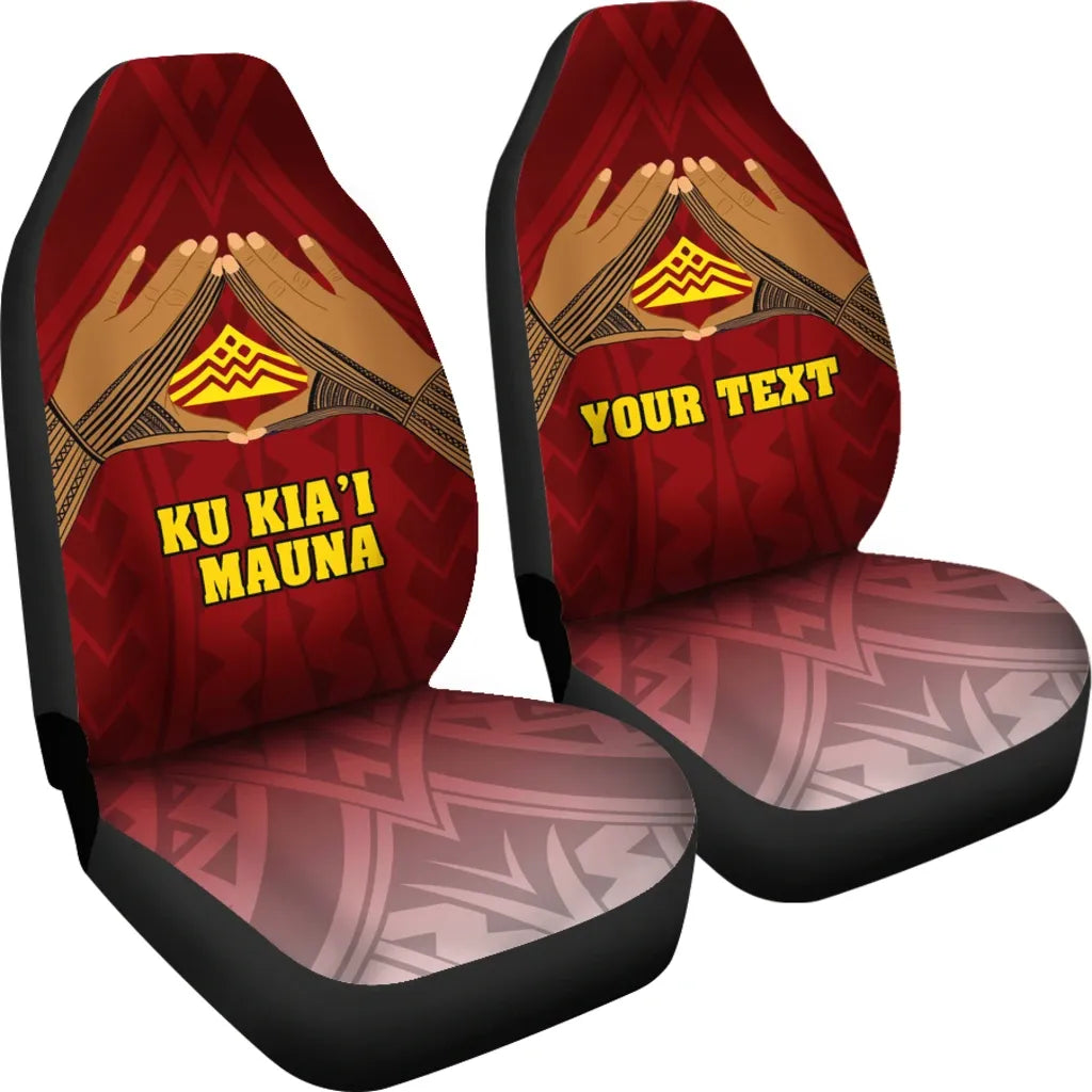 Hawaii Mauna Kea Custom Personalised Car Seat Covers - Hand Sign Symbol
