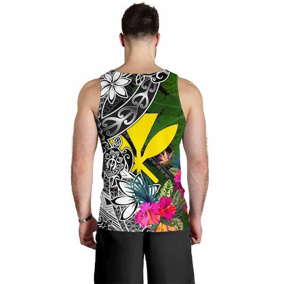 Hawaii Men Tank Top - Turtle Plumeria Banana Leaf