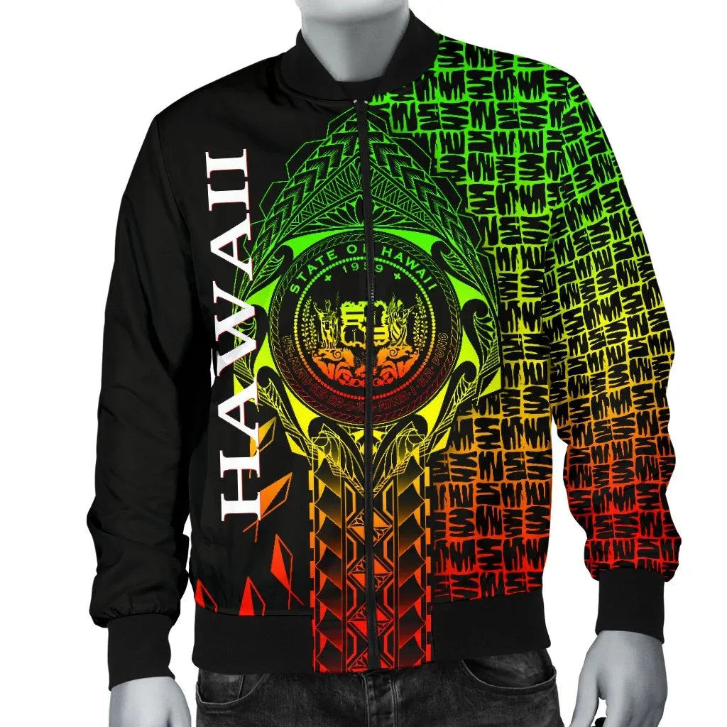 Hawaii Bomber Jacket - Hawaii Seal Rocket Style (Reggae)