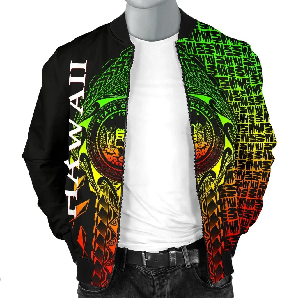 Hawaii Bomber Jacket - Hawaii Seal Rocket Style (Reggae)