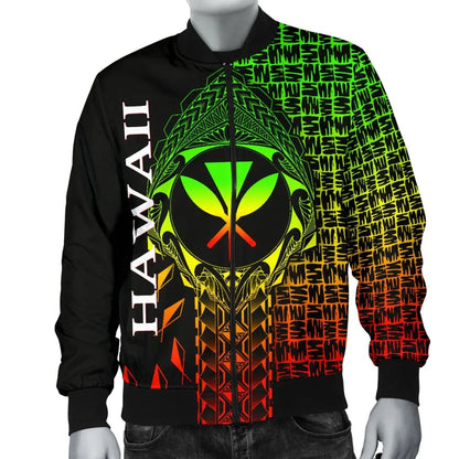 Hawaii Bomber Jacket- Kanaka Maoli Rocket Style (Reggae)