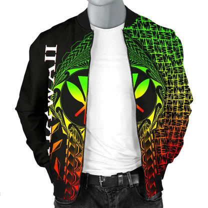 Hawaii Bomber Jacket- Kanaka Maoli Rocket Style (Reggae)