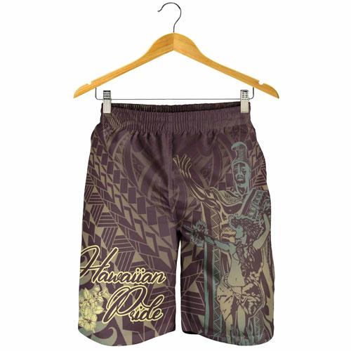 Hawaii Men Shorts - King Of Hawaii With Hawaiian Girls Brown Version