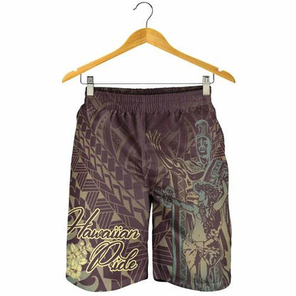 Hawaii Men Shorts - King Of Hawaii With Hawaiian Girls Brown Version