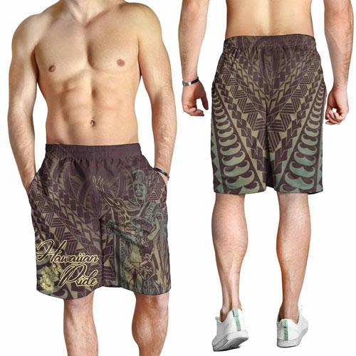 Hawaii Men Shorts - King Of Hawaii With Hawaiian Girls Brown Version
