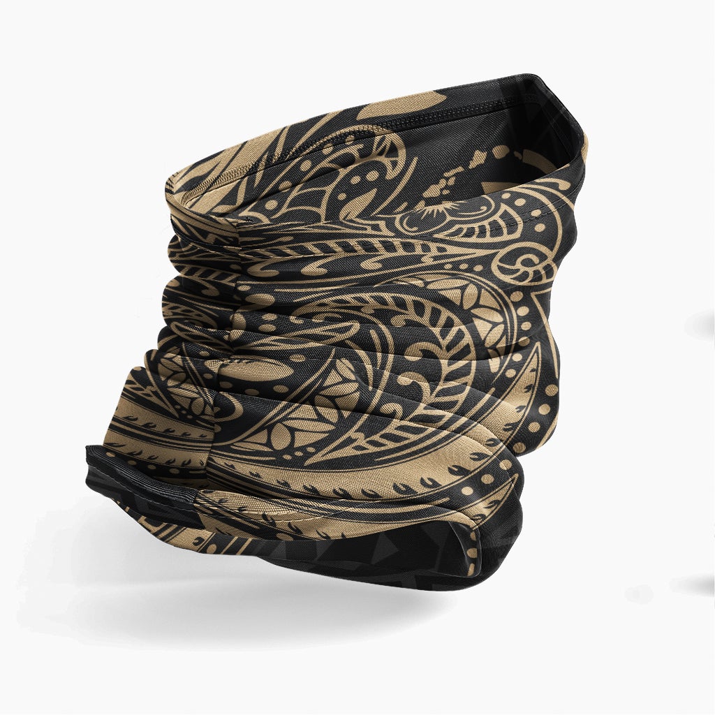 Hawaii Neck Gaiter - Floral Tattoo Gold
