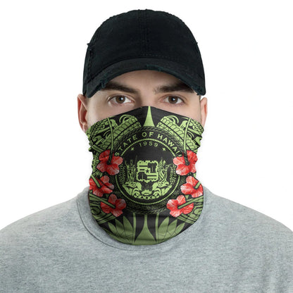 Hawaii Neck Gaiter - Green Pattern Plumeria