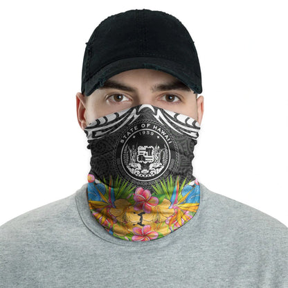 Hawaii Neck Gaiter - Tribal Floral Pattern