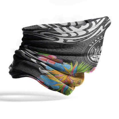 Hawaii Neck Gaiter - Tribal Floral Pattern