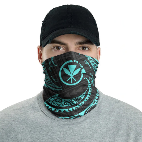 Hawaii Neck Gaiter - Tribal Wave Turquoise