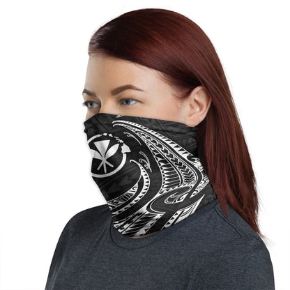 Hawaii Neck Gaiter - Tribal Wave White