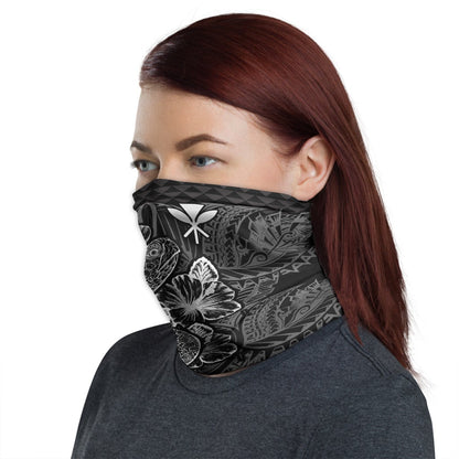 Hawaii Neck Gaiter - Turtle Hibiscus Black