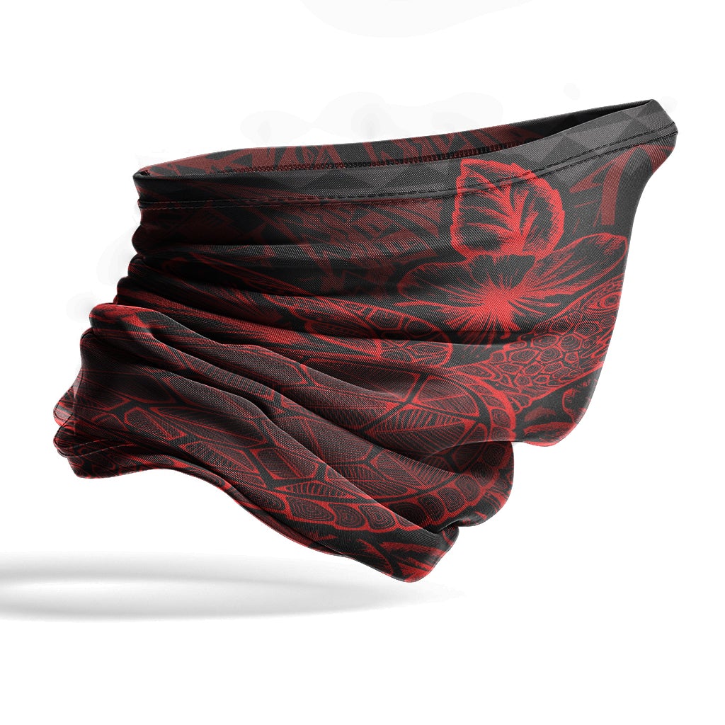 Hawaii Neck Gaiter - Turtle Hibiscus Red