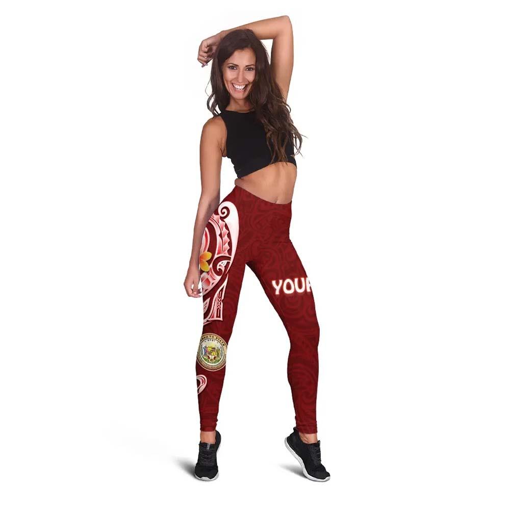 Hawaii Personalised Legging - Hawaii Seal Polynesian Patterns Plumeria