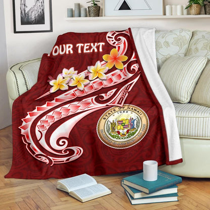 Hawaii Personalised  Premium Blanket - Hawaii Seal Polynesian Patterns Plumeria